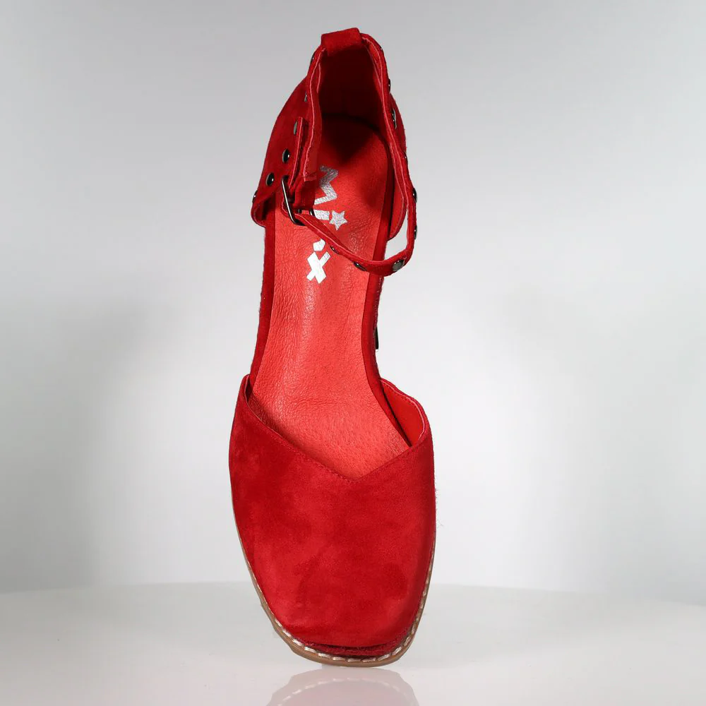 37 SAMPLE - MARY-LOU/DARK RED SUEDE COMBO - Image 2