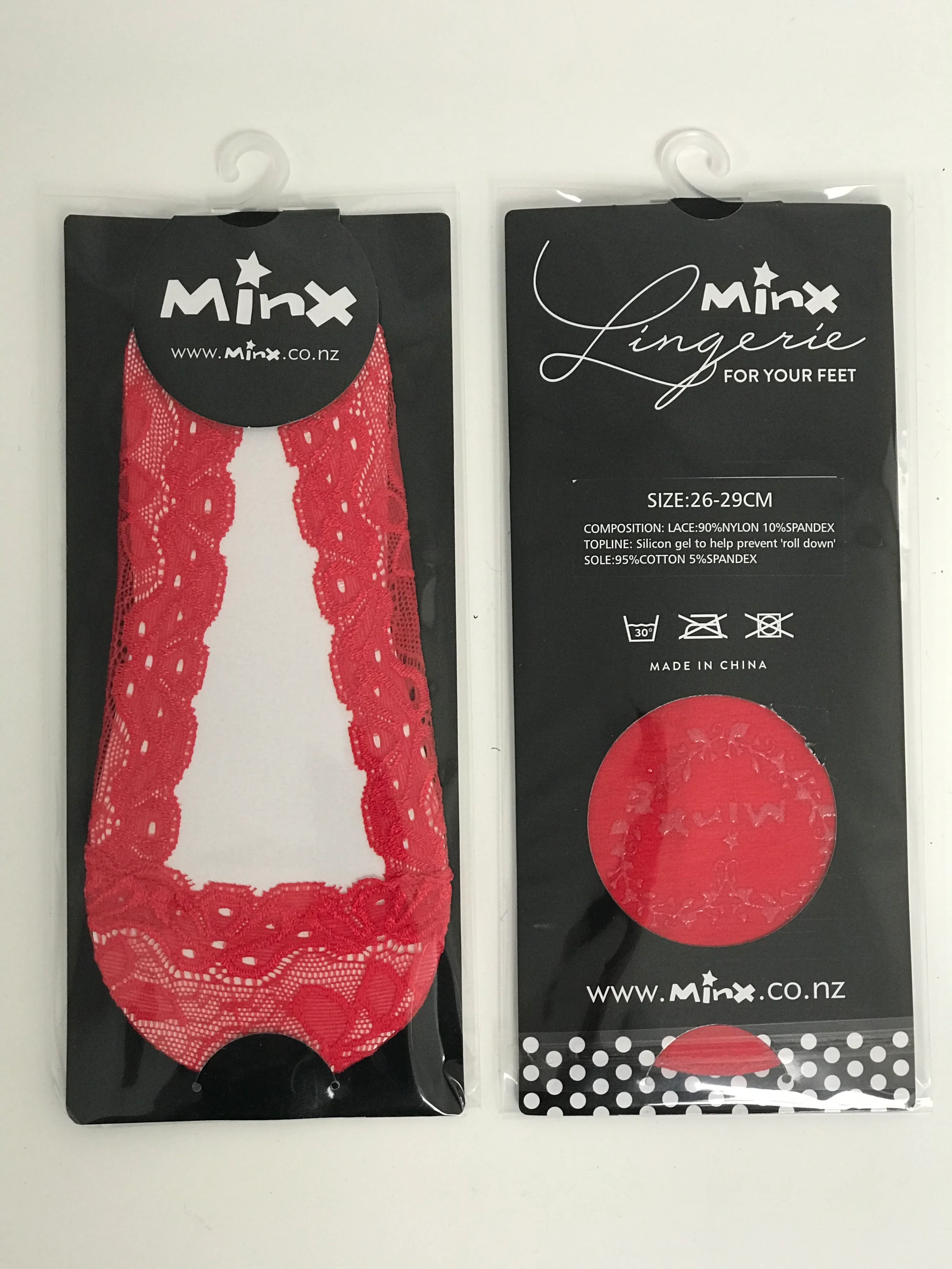Lace Sockette Single (Red) - Image 4
