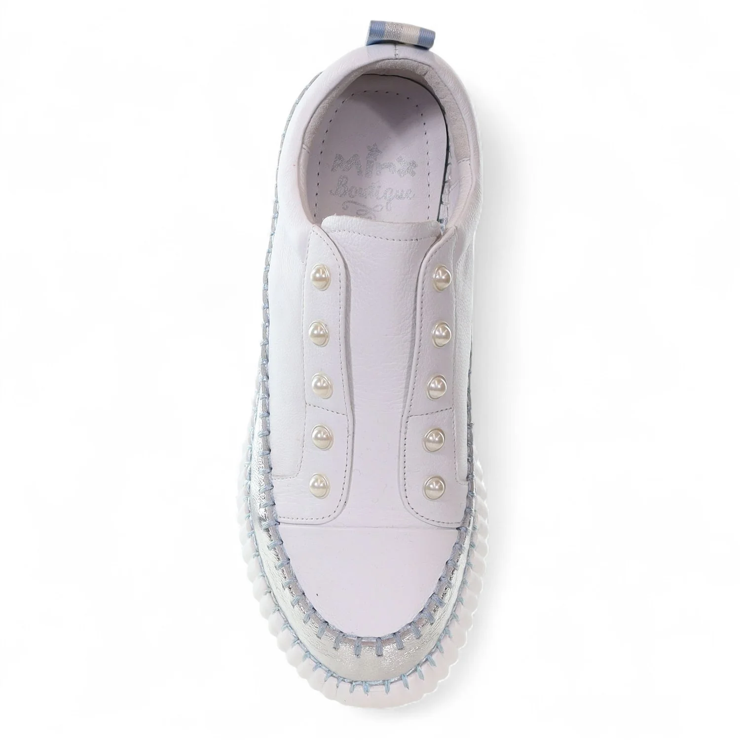 Pearlzie Stripe - White Light Blue Metallic - Image 4
